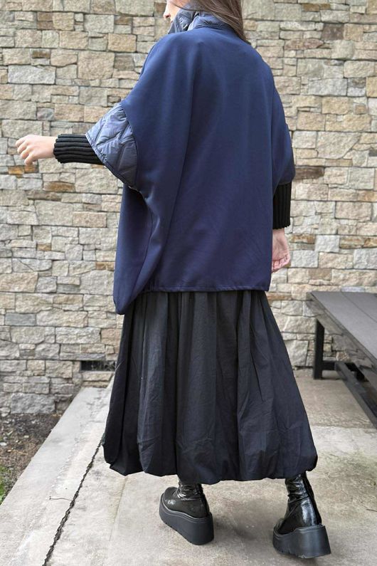 Soft Tech Jersey Puff Jacket Navy